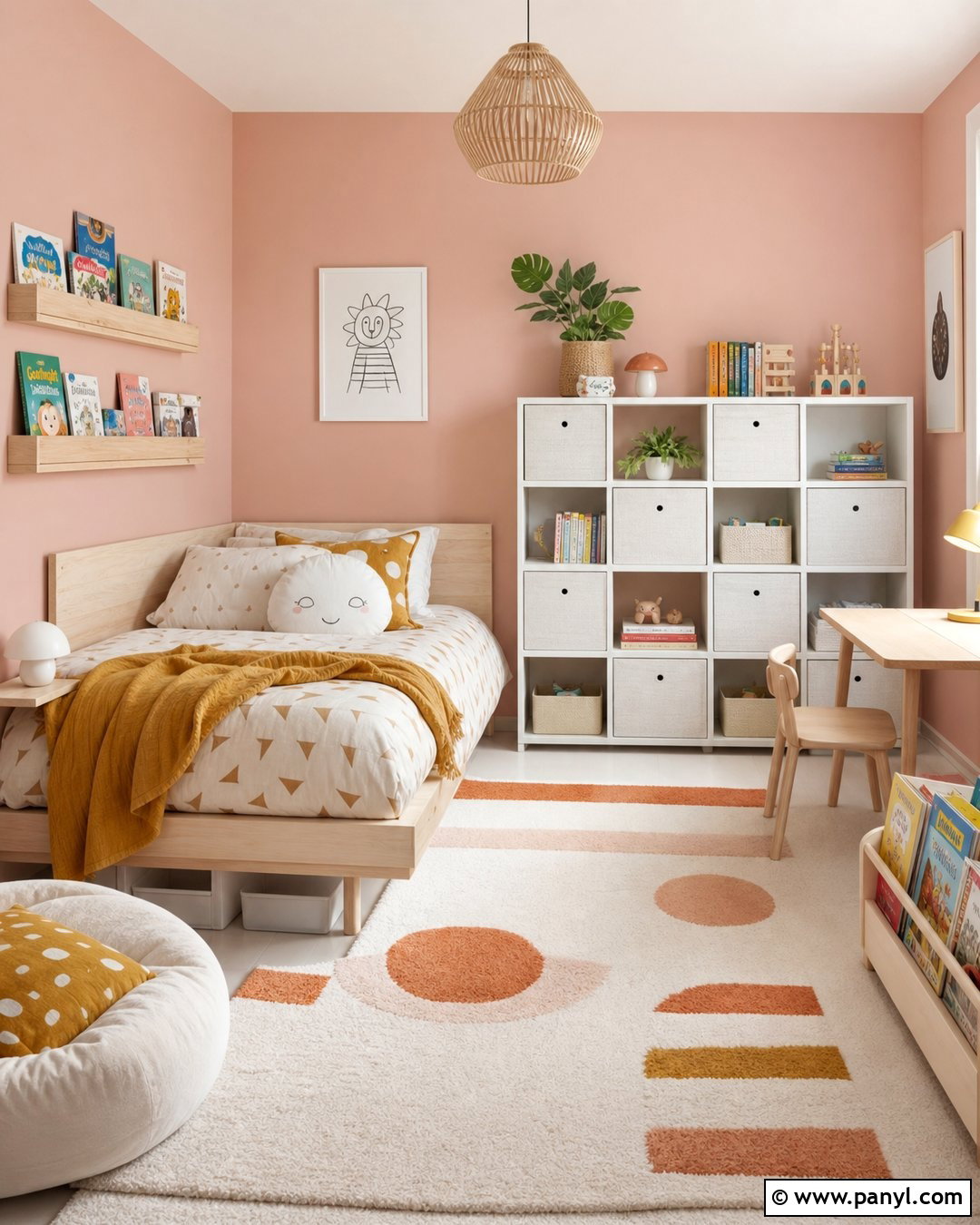 Pastel Pink Kids Room Walls With Pale Wood - 25 Pastel Pink Walls