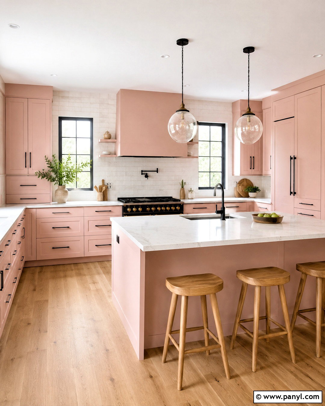 Pastel Pink Kitchen With Black Accents - 20 pastel pink kitchen ideas