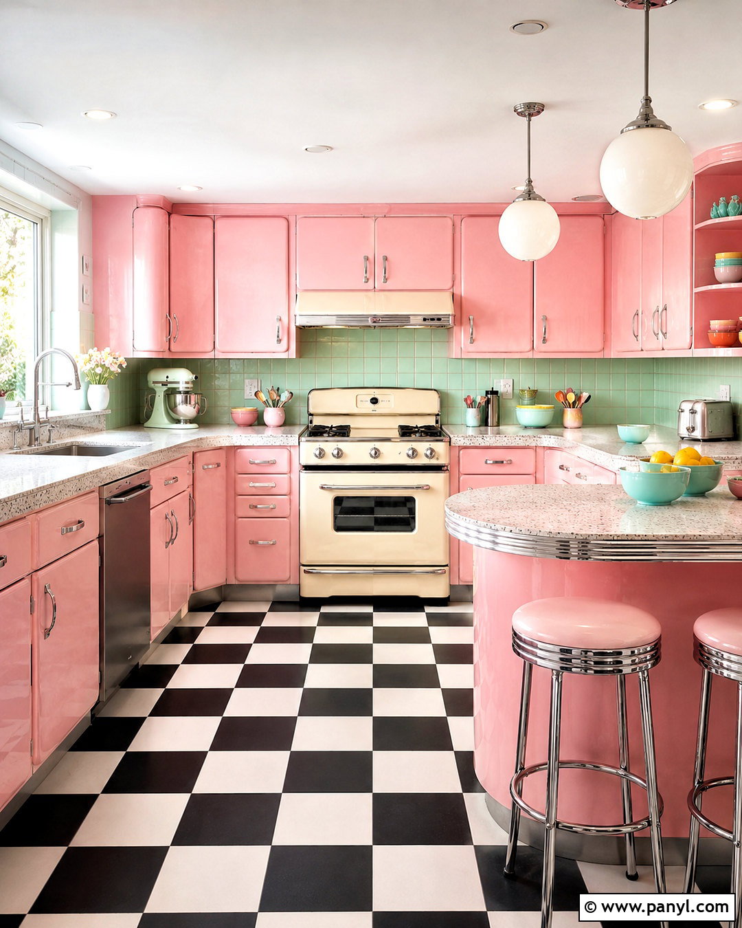 Pastel Pink Retro Kitchen - 20 pastel pink kitchen ideas