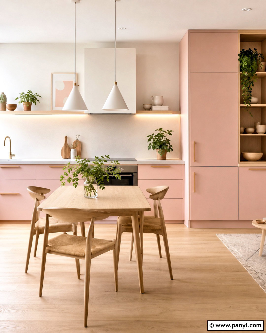 Pastel Pink Scandinavian Kitchen - 20 pastel pink kitchen ideas