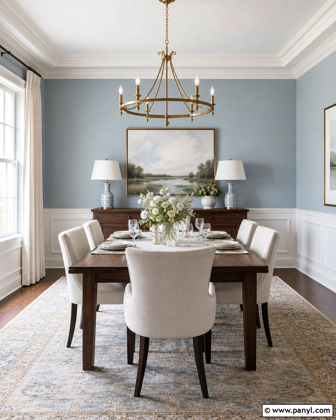 Pastel Powder Blue Dining Room - 35 Pastel Wall Color Ideas