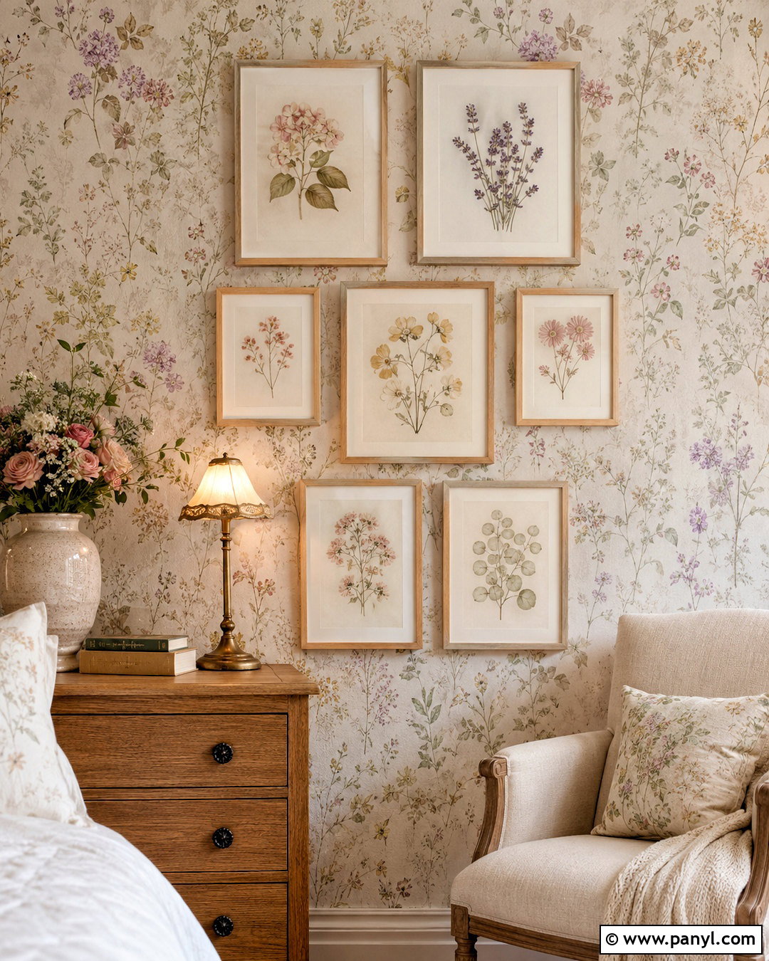 Pastel Pressed Flower Wall - 20 pastel wall decor ideas