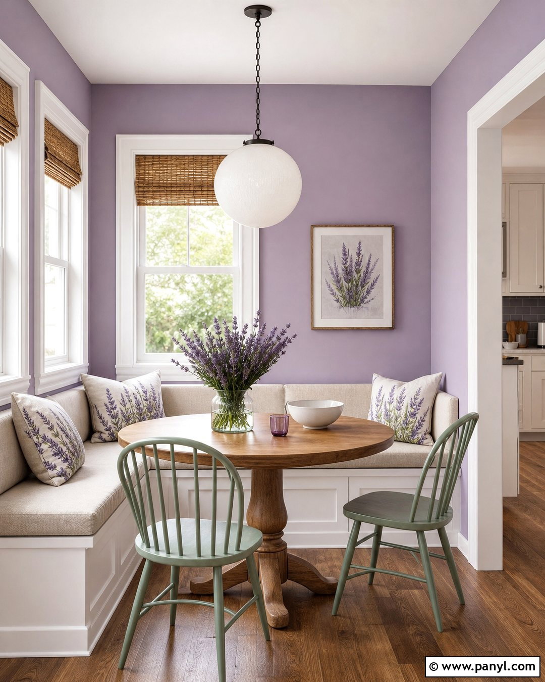 Pastel Purple Breakfast Nook Walls - 25 Pastel Purple Wall Ideas