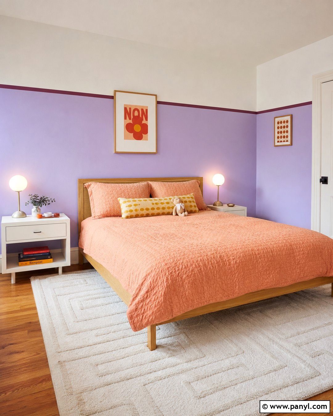 Pastel Purple Color Block Wall - 25 Pastel Purple Wall Ideas