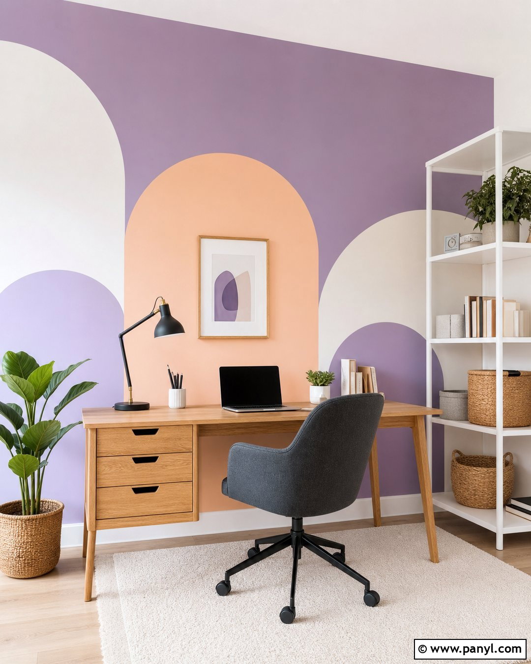 Pastel Purple Geometric Wall - 25 Pastel Purple Wall Ideas