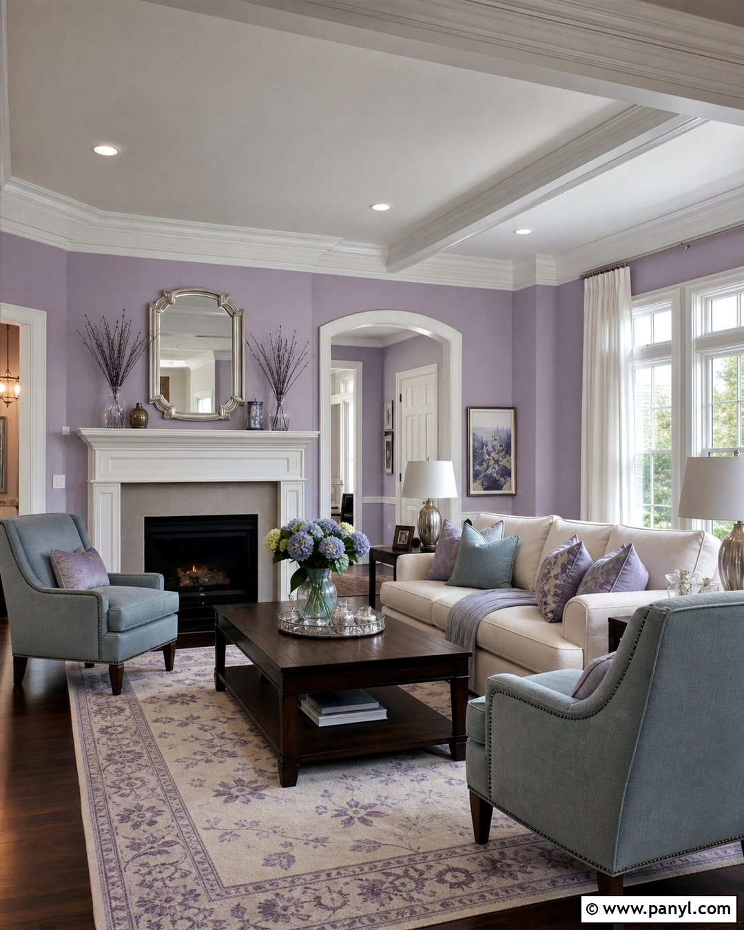 Pastel Purple Wall With White Trim - 25 Pastel Purple Wall Ideas