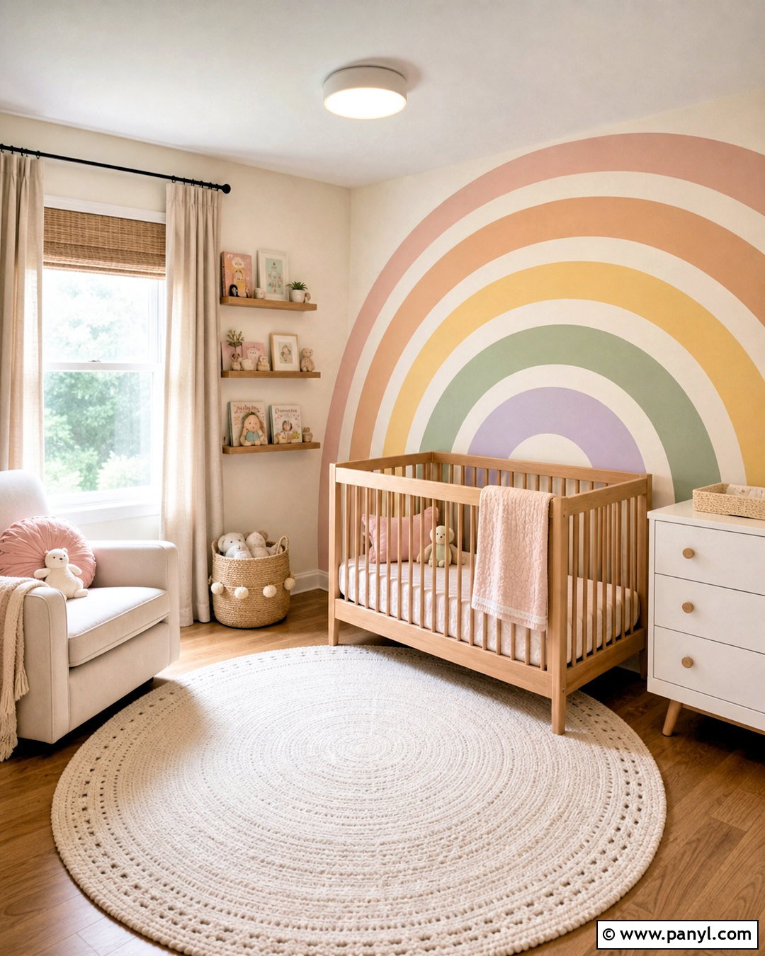 Pastel Rainbow Arch Baby Girl Bedroom Paint - 20 baby girl bedroom paint ideas