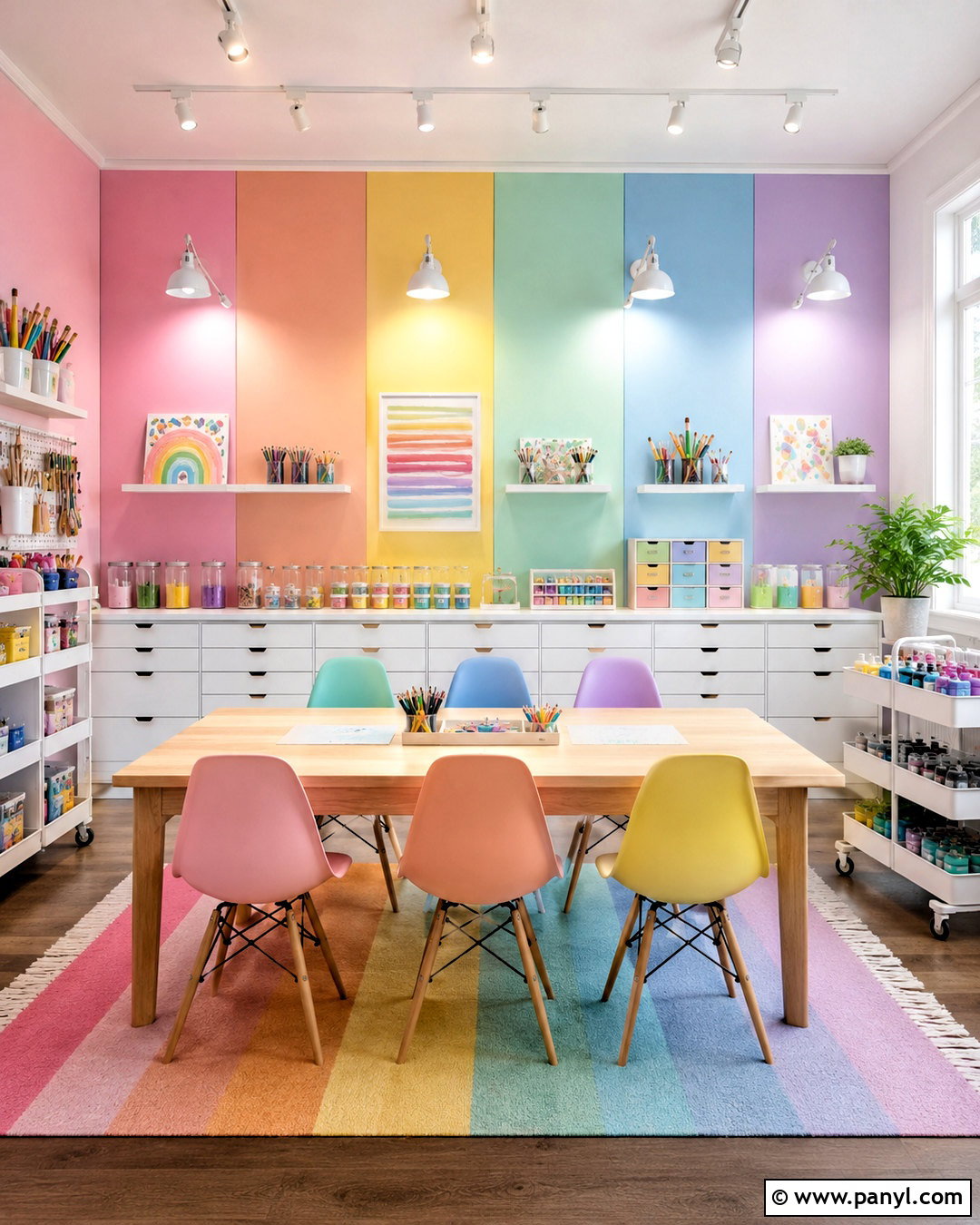 Pastel Rainbow Art Room - 20 pastel rainbow room ideas