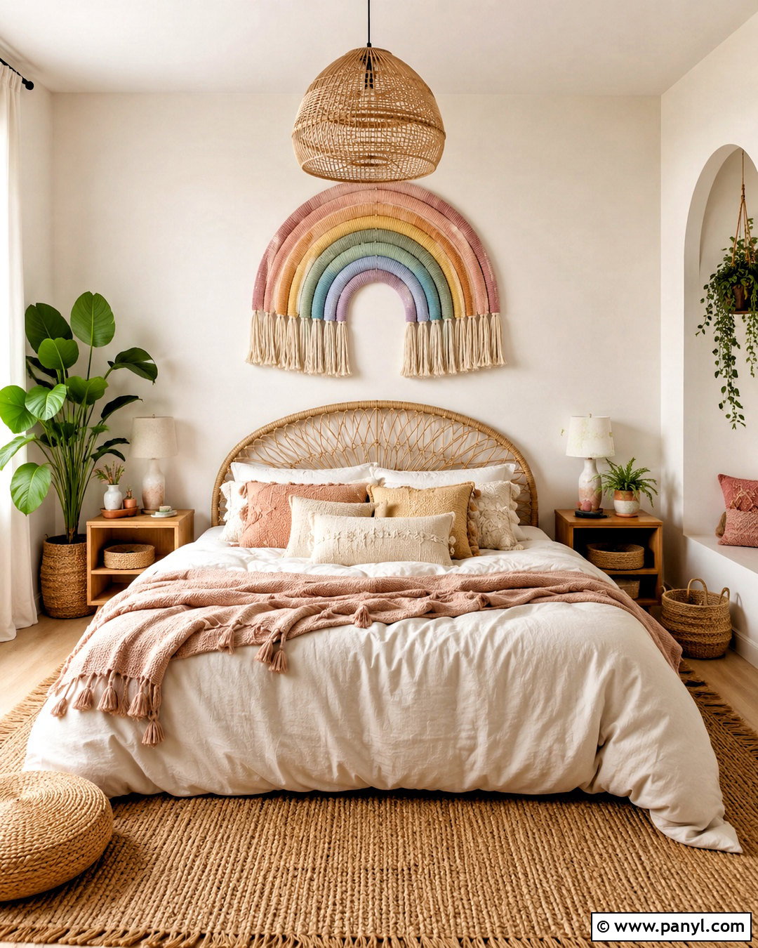 Pastel Rainbow Bedroom With Boho Decor - 20 pastel rainbow bedroom ideas