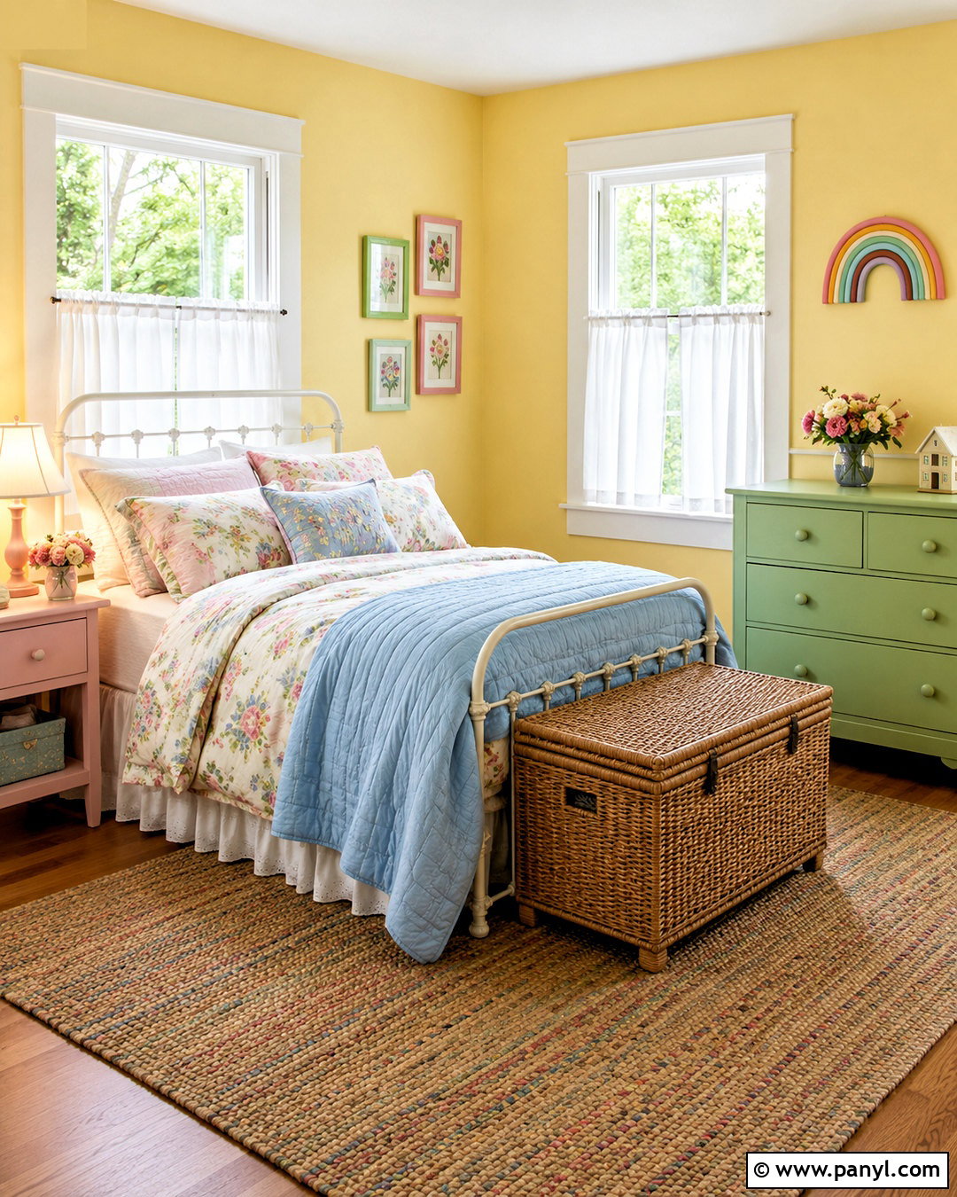 Pastel Rainbow Bedroom With Cottage Decor - 20 pastel rainbow bedroom ideas