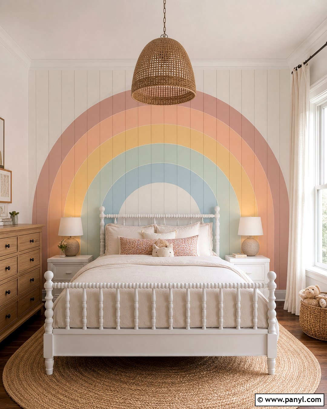 Pastel Rainbow Board And Batten Wall - 30 Pastel Rainbow Wall Ideas