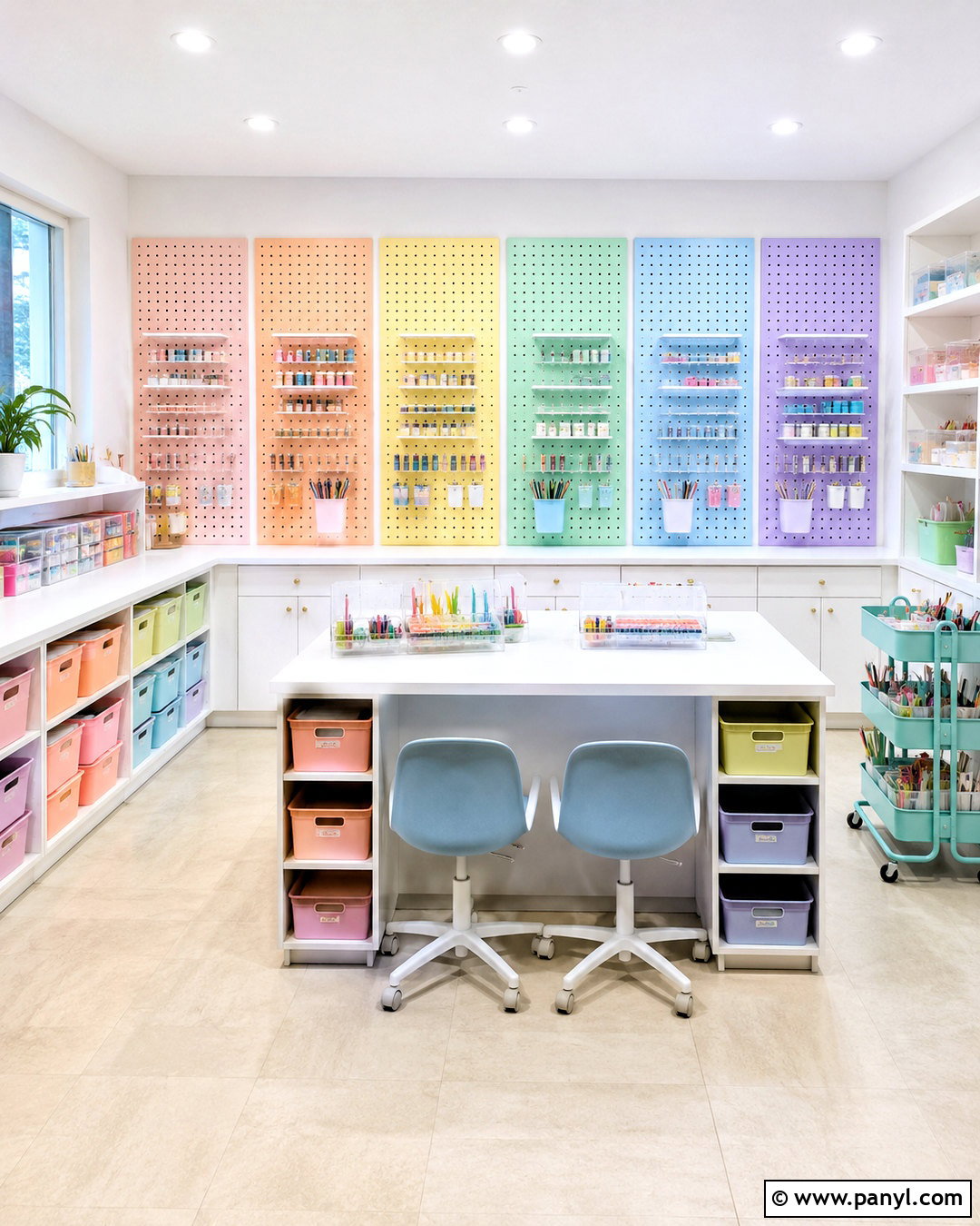 Pastel Rainbow Craft Room - 20 pastel rainbow room ideas