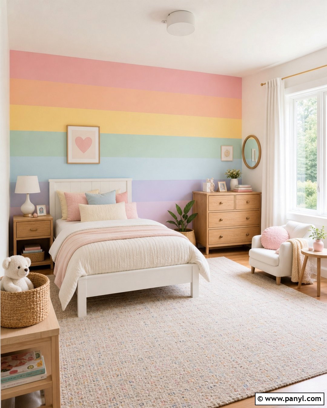 Pastel Rainbow Ombre Wall - 20 Pastel Ombre Wall In Kids Room Ideas