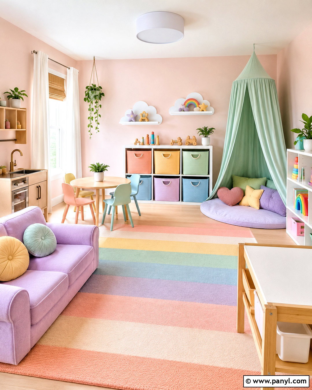 Pastel Rainbow Playroom - 20 rainbow playroom ideas