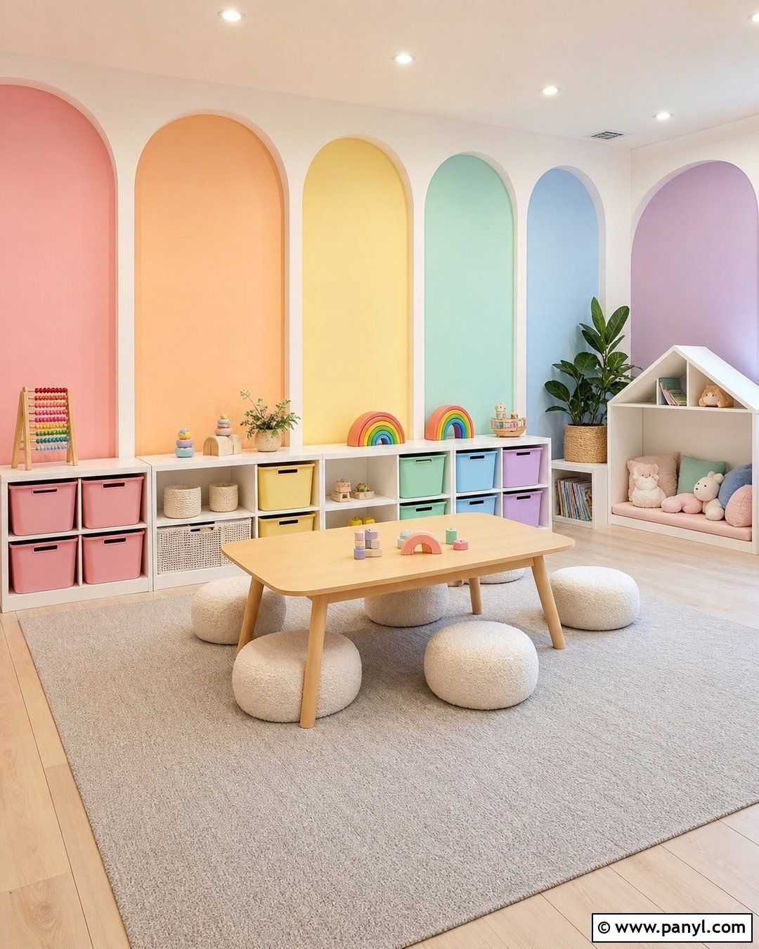 Pastel Rainbow Playroom Wall Color - 35 playroom wall colors