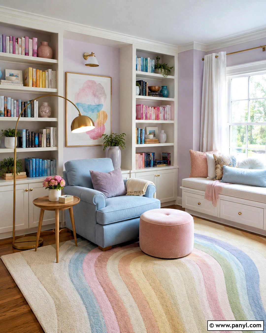 Pastel Rainbow Reading Room - 20 pastel rainbow room ideas