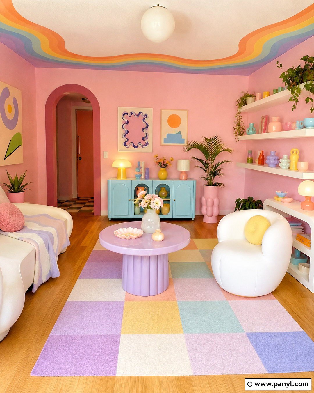 Pastel Rainbow Retro Room - 20 pastel rainbow room ideas