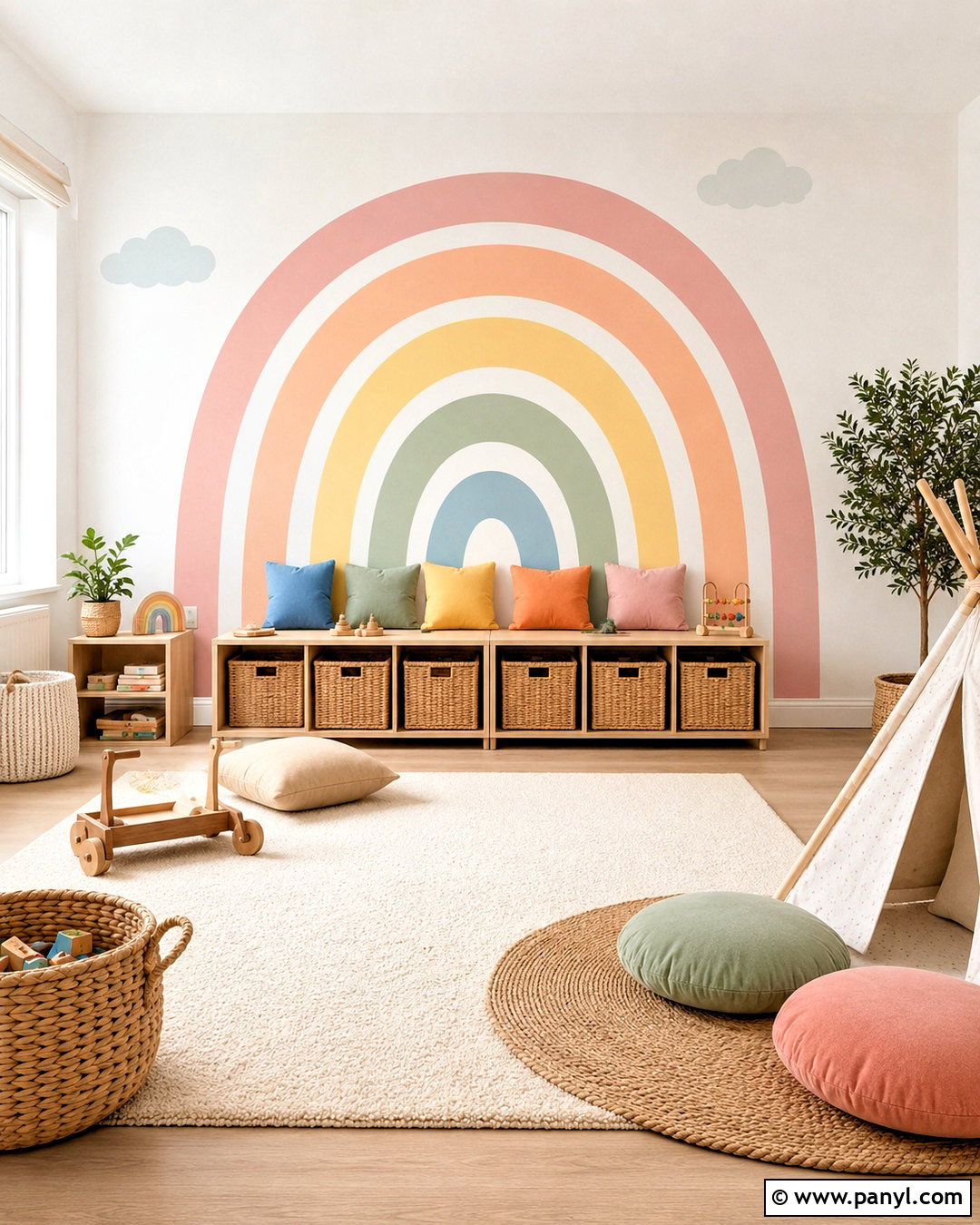 Pastel Rainbow Wall Decals - 20 pastel wall decor ideas