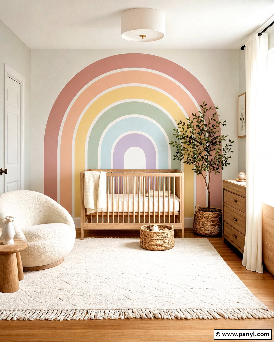 Pastel Rainbow Wall Nursery - 20 rainbow wall painting ideas
