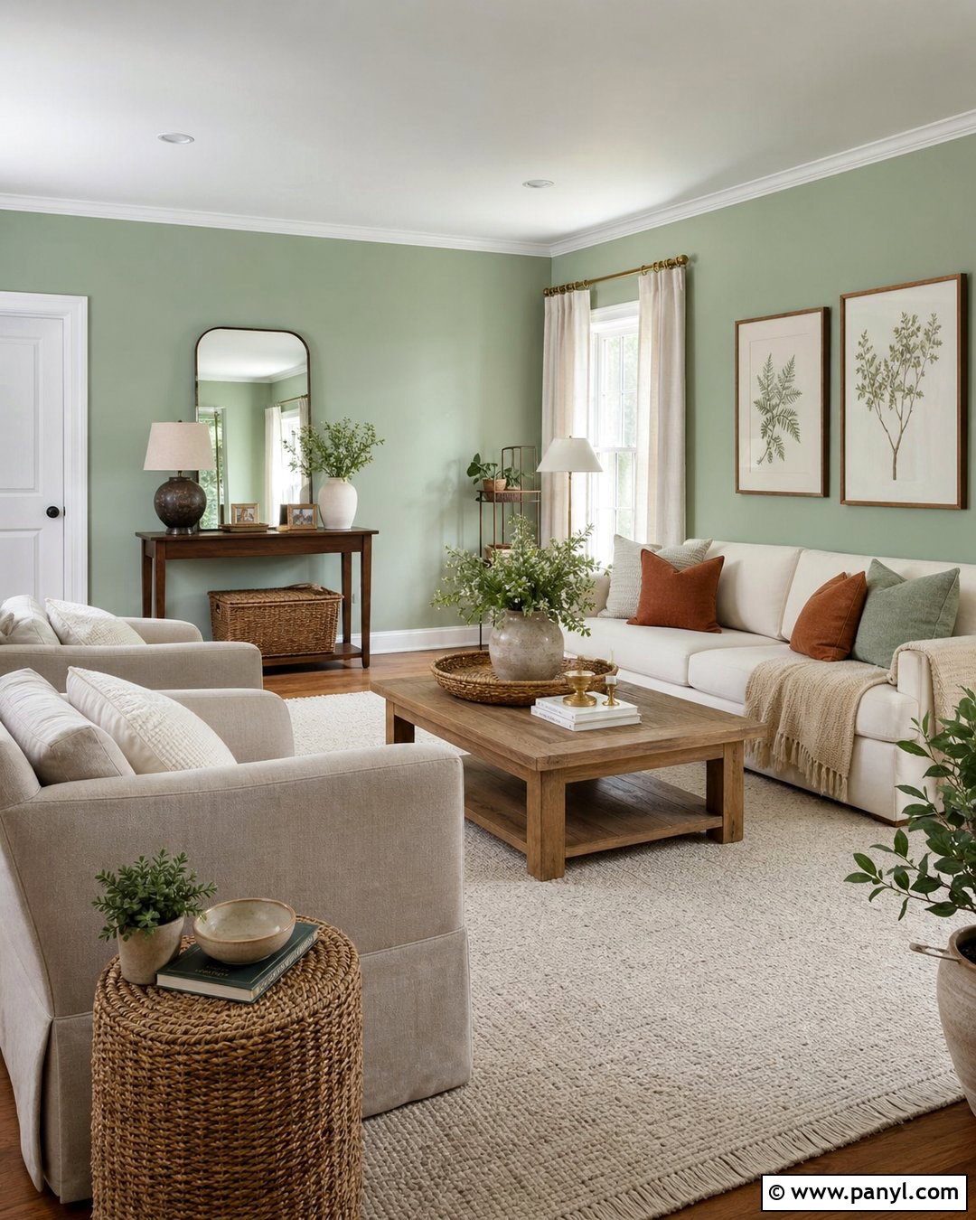 Pastel Sage Green Living Room - 25 Pastel Green Wall Paint Ideas