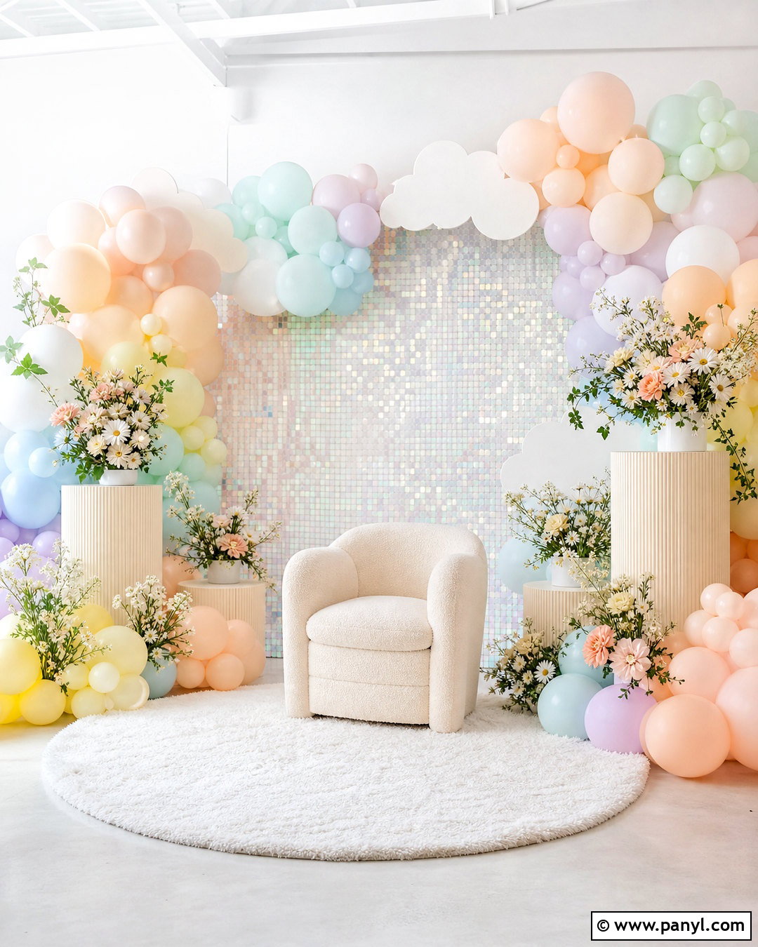 Pastel Sequin Wall Backdrop For Baby Showers - 20 sequin wall backdrop ideas
