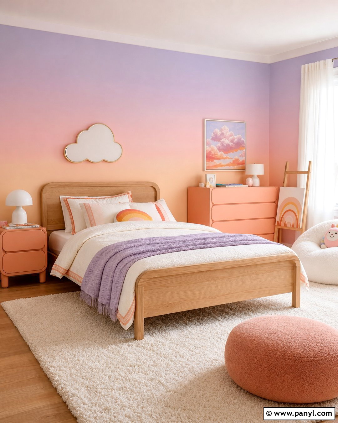 Pastel Sunset Ombre Wall - 20 Pastel Ombre Wall In Kids Room Ideas
