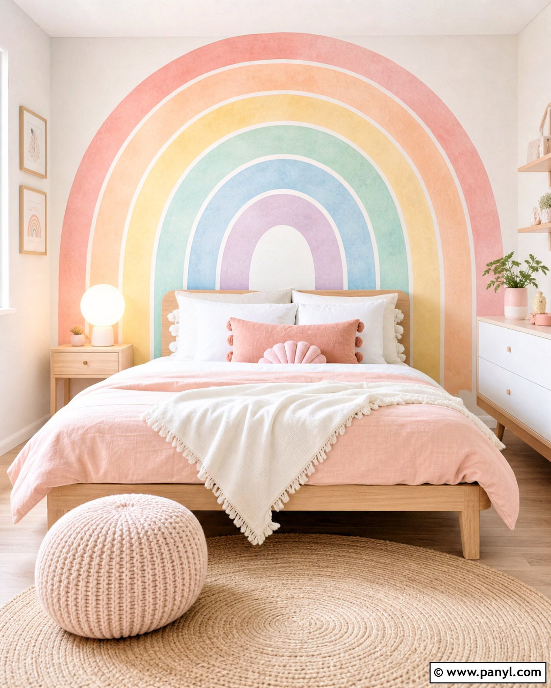Pastel Watercolor Rainbow Wall Decal - 20 rainbow wall decal ideas