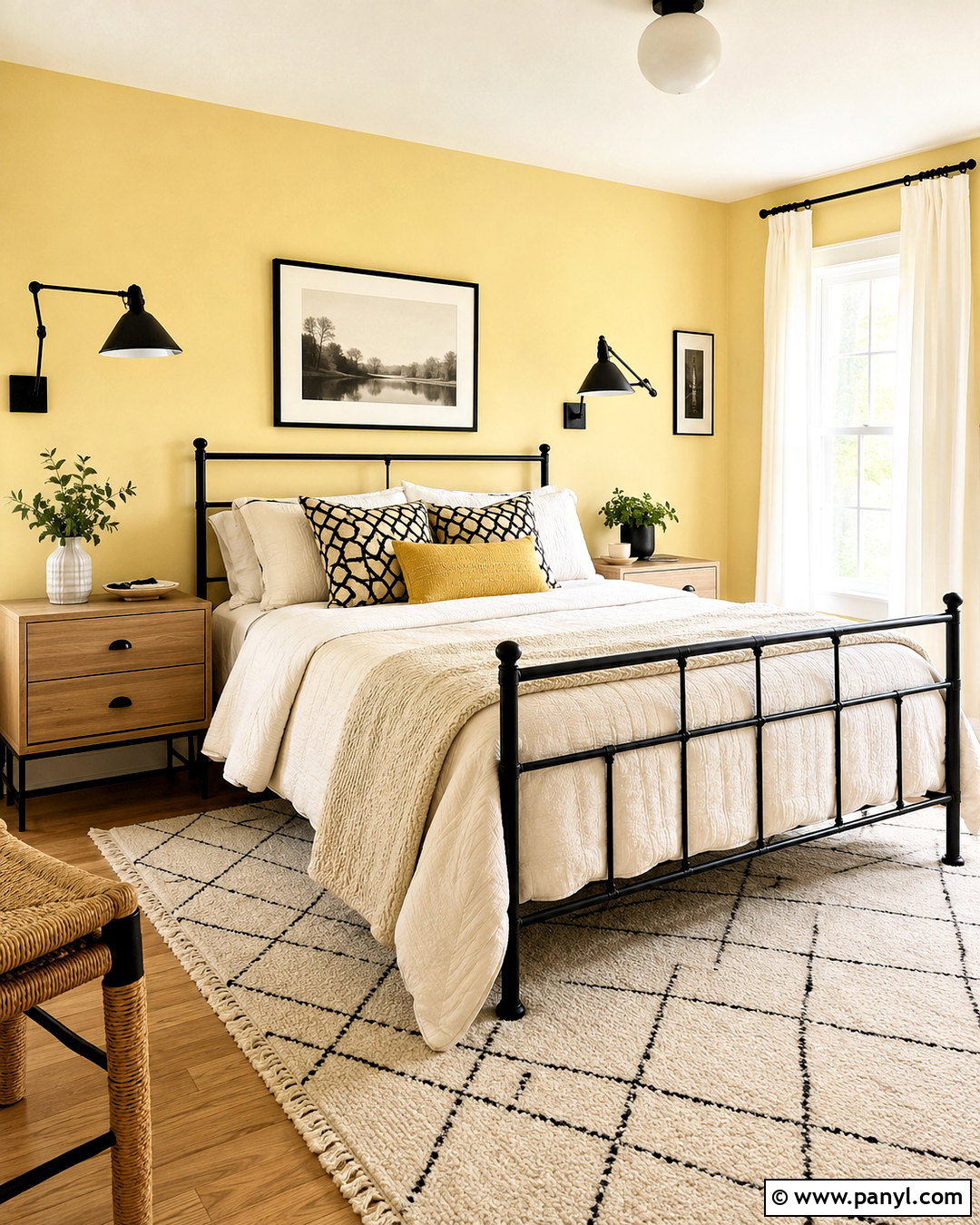 Pastel Yellow Bedroom With Black Accents - 20 pastel yellow bedroom ideas
