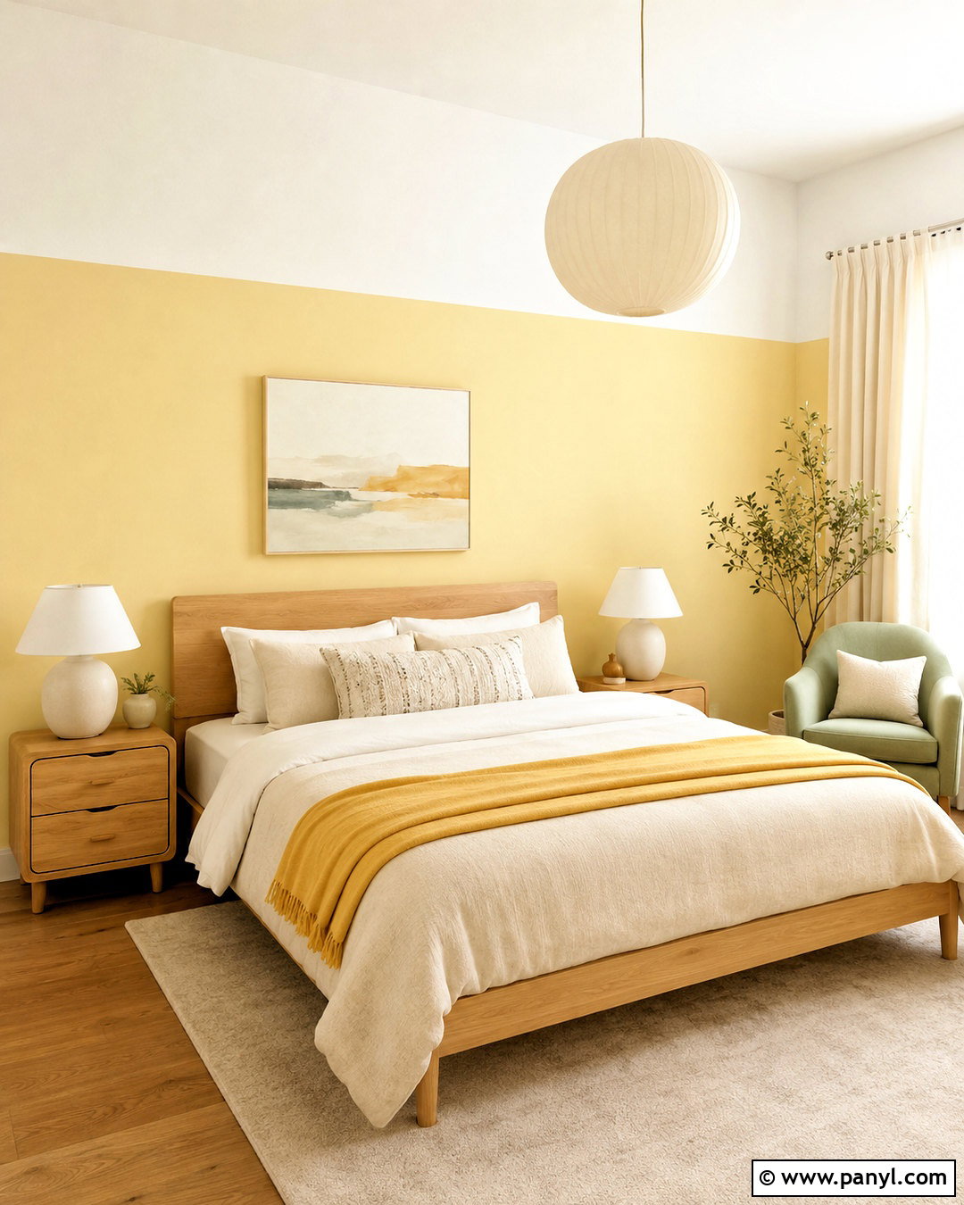 Pastel Yellow Bedroom With Color Block Walls - 20 pastel yellow bedroom ideas