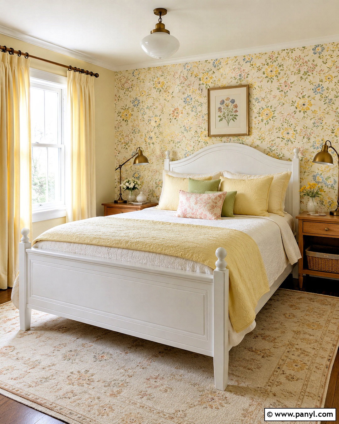 Pastel Yellow Bedroom With Floral Wallpaper - 20 pastel yellow bedroom ideas