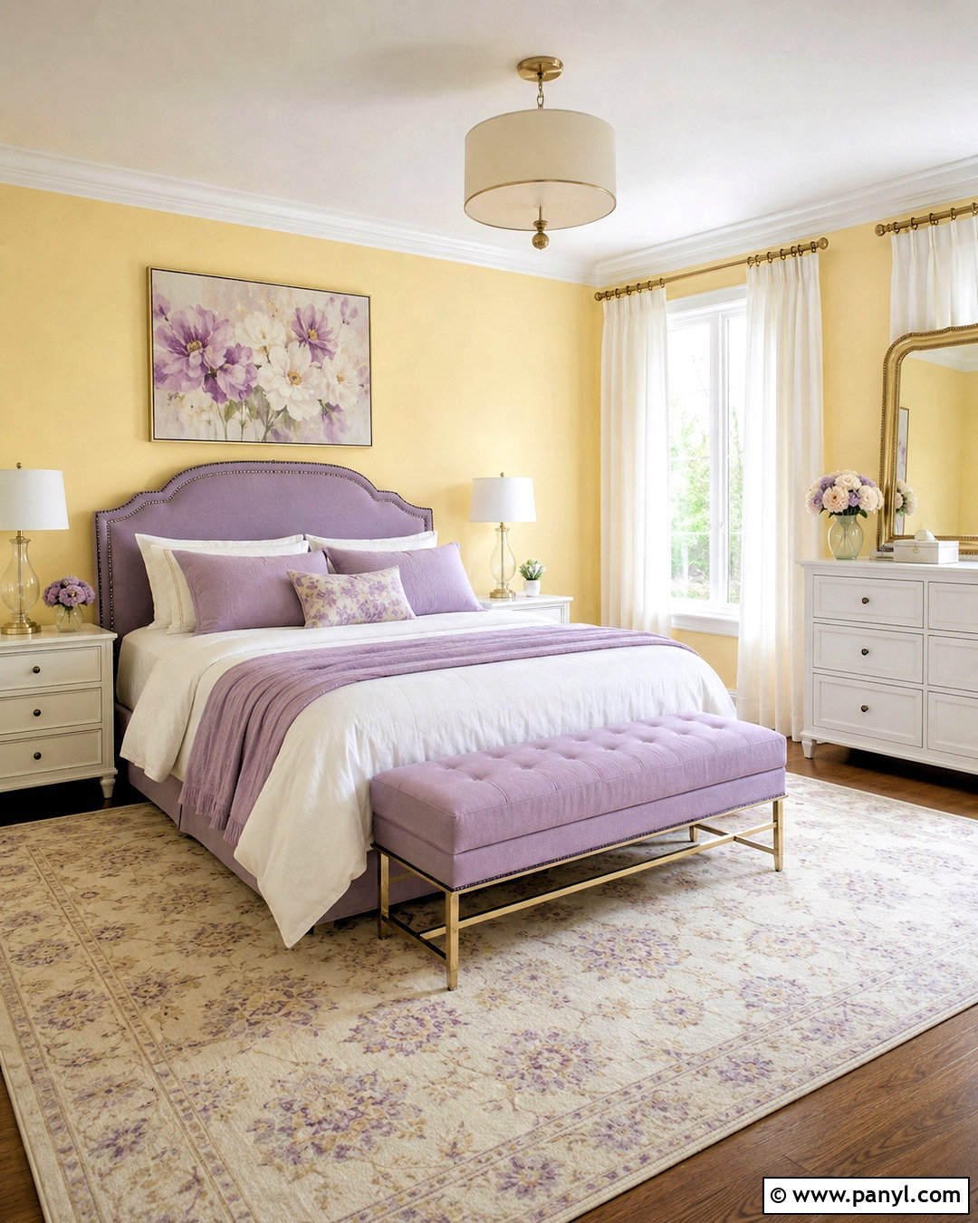 Pastel Yellow Bedroom With Lavender Accents - 20 pastel yellow bedroom ideas