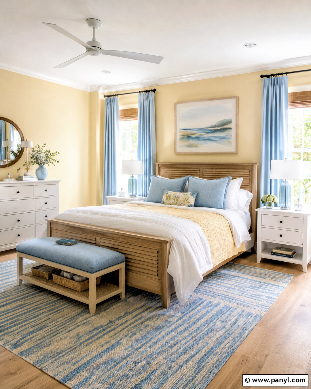 Pastel Yellow Bedroom With Light Blue - 20 pastel yellow bedroom ideas