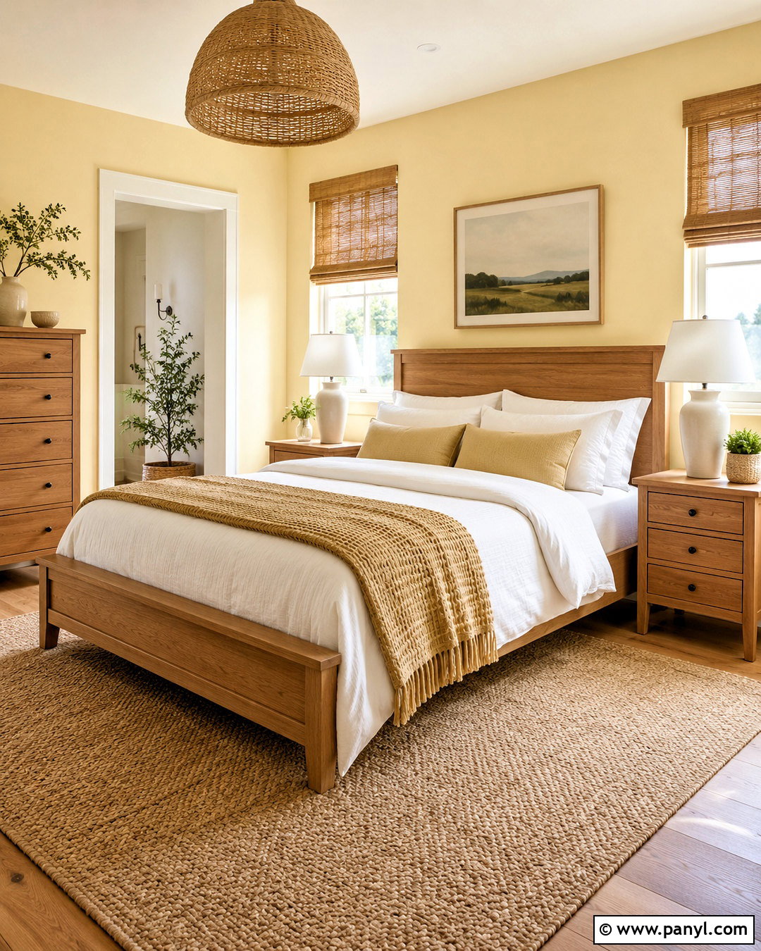 Pastel Yellow Bedroom With Natural Wood - 20 pastel yellow bedroom ideas