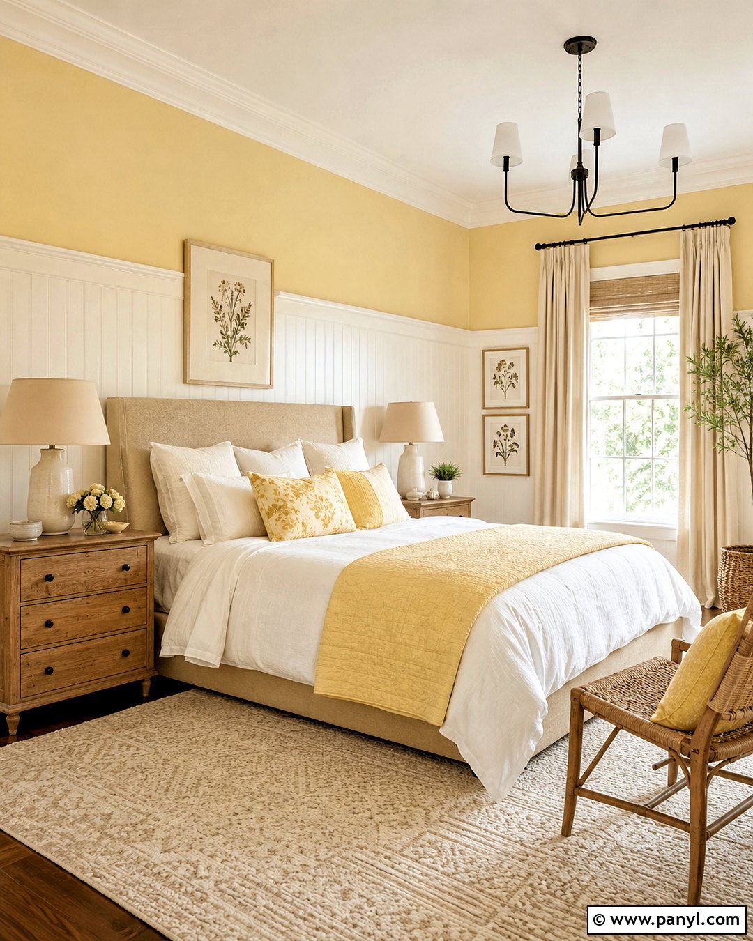 Pastel Yellow Bedroom With White Paneling - 20 pastel yellow bedroom ideas