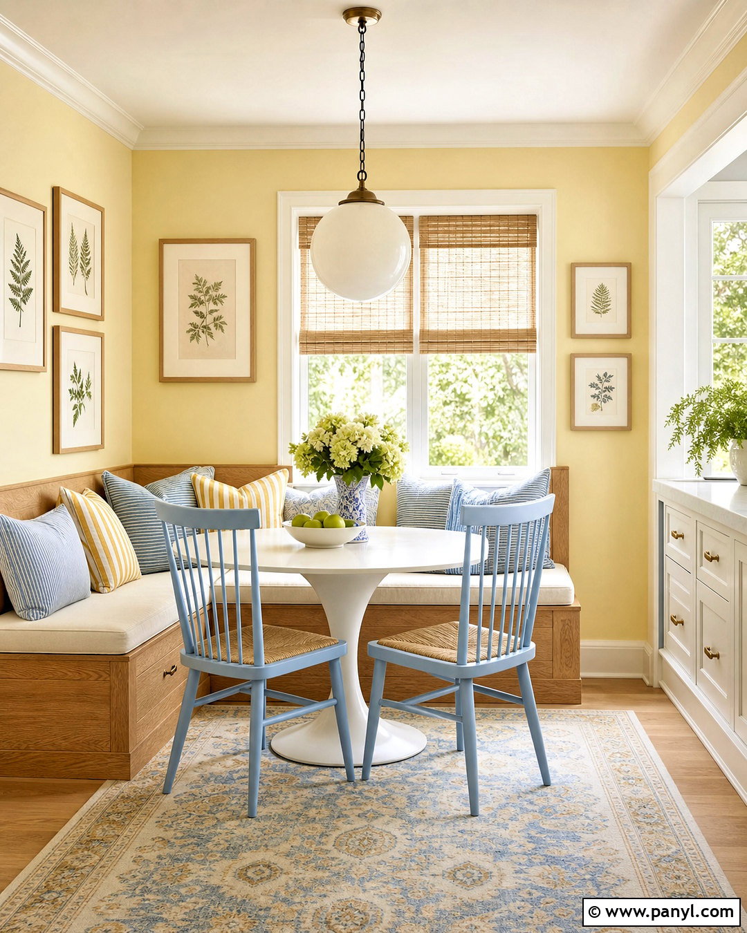 Pastel Yellow Breakfast Nook - 20 pastel color interior design ideas