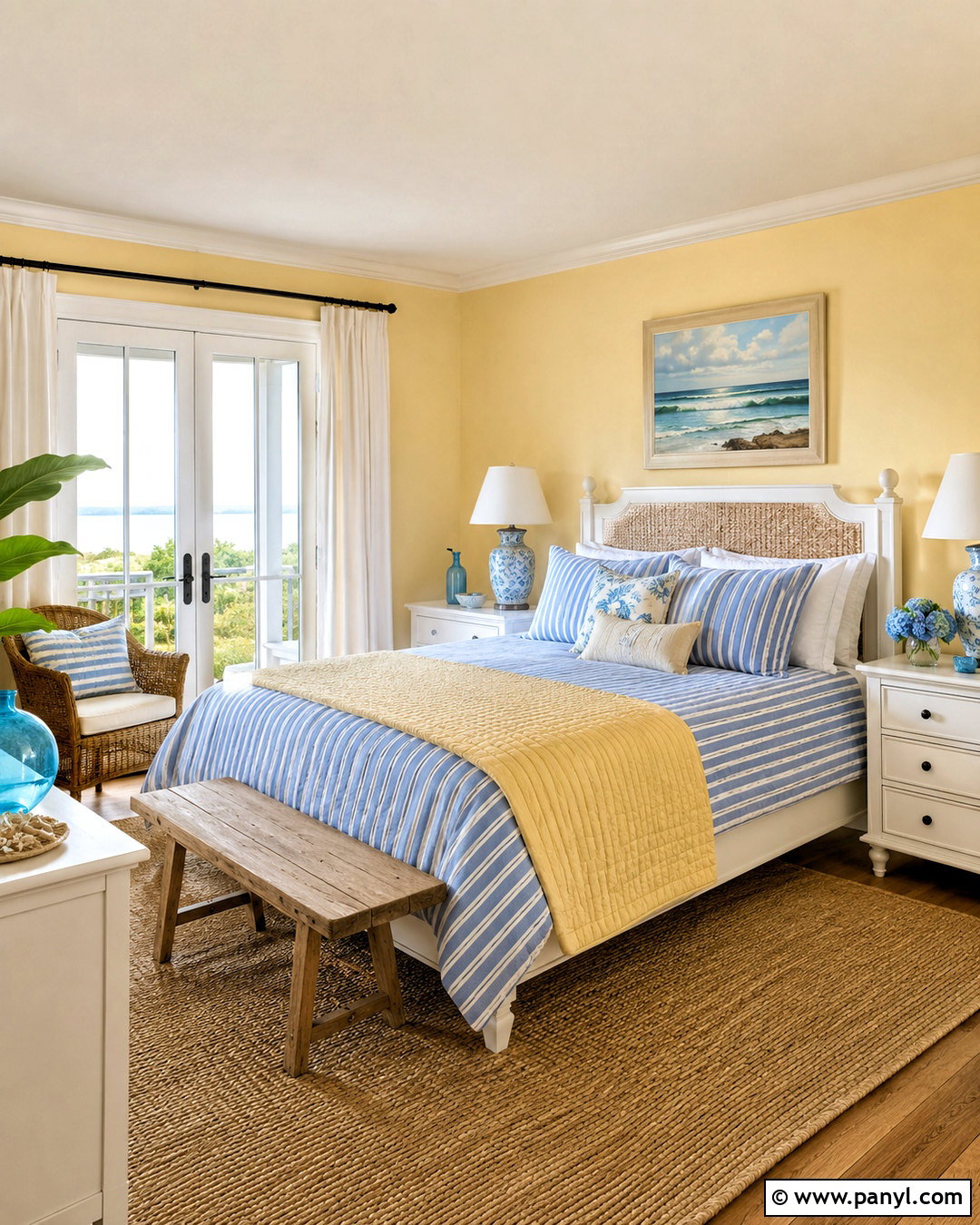 Pastel Yellow Coastal Bedroom - 20 pastel yellow room aesthetic ideas