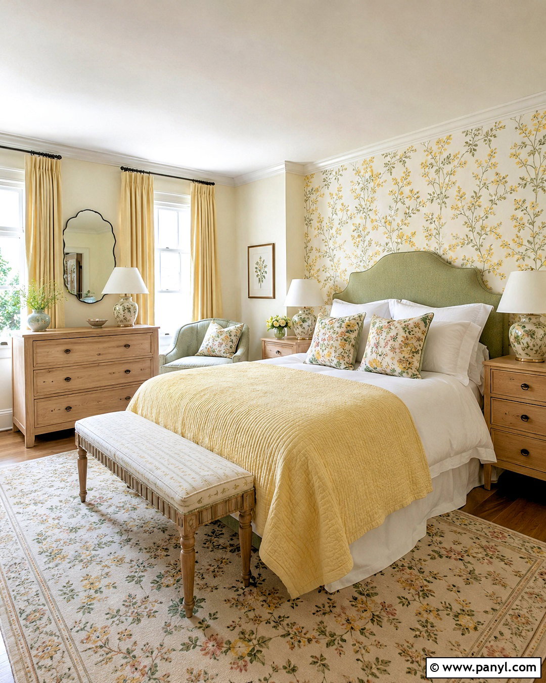 Pastel Yellow Floral Bedroom - 20 pastel yellow room aesthetic ideas
