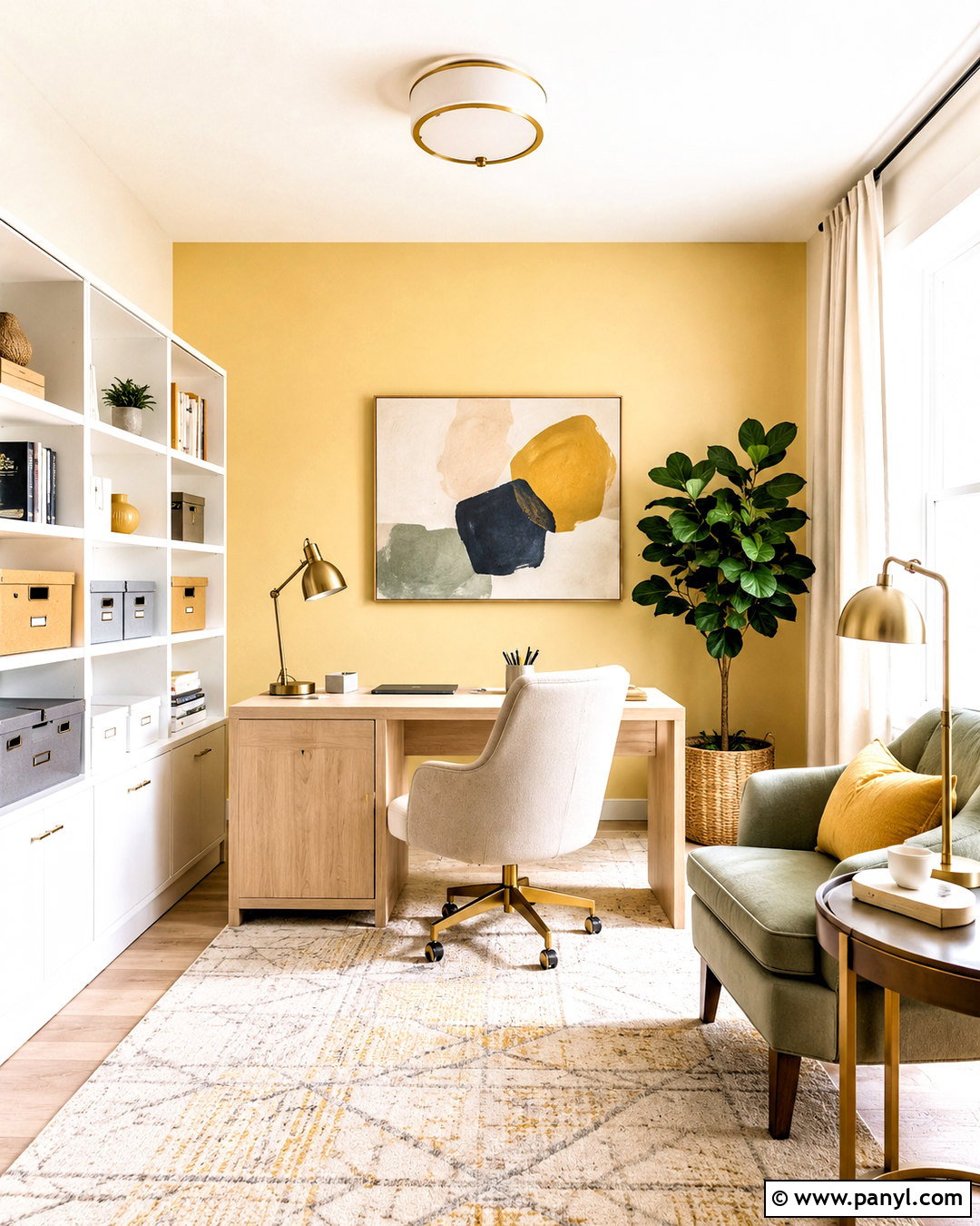 Pastel Yellow Home Office - 20 pastel yellow room aesthetic ideas