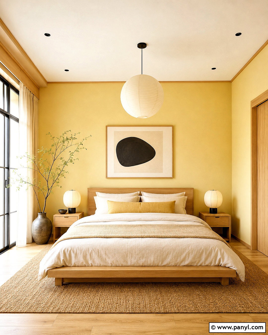 Pastel Yellow Japandi Bedroom - 20 pastel yellow room aesthetic ideas