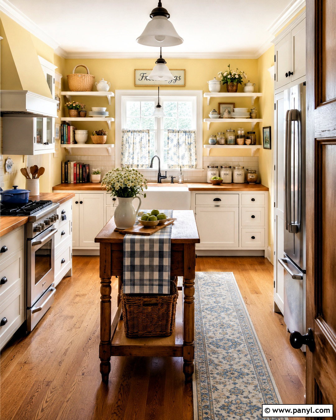 Pastel Yellow Kitchen Walls With Cottage Decor - 20 pastel yellow kitchen walls