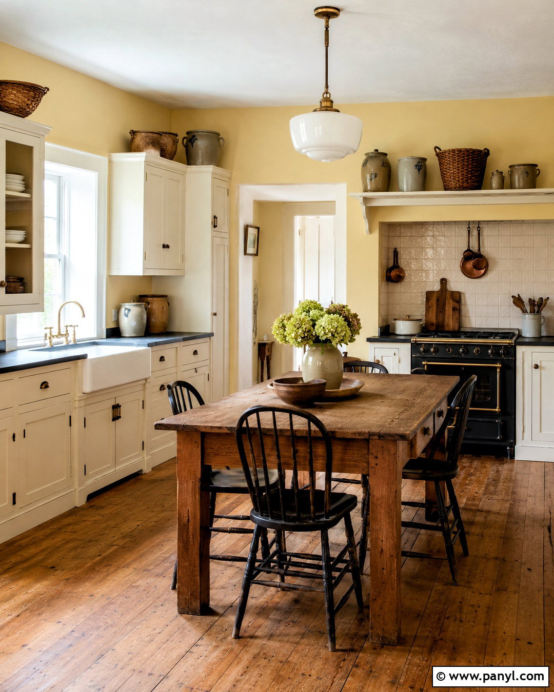 Pastel Yellow Kitchen Walls With Farmhouse Cabinets - 20 pastel yellow kitchen walls