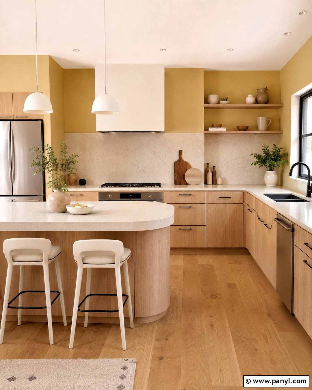 Pastel Yellow Kitchen Walls With Light Wood Cabinets - 20 pastel yellow kitchen walls