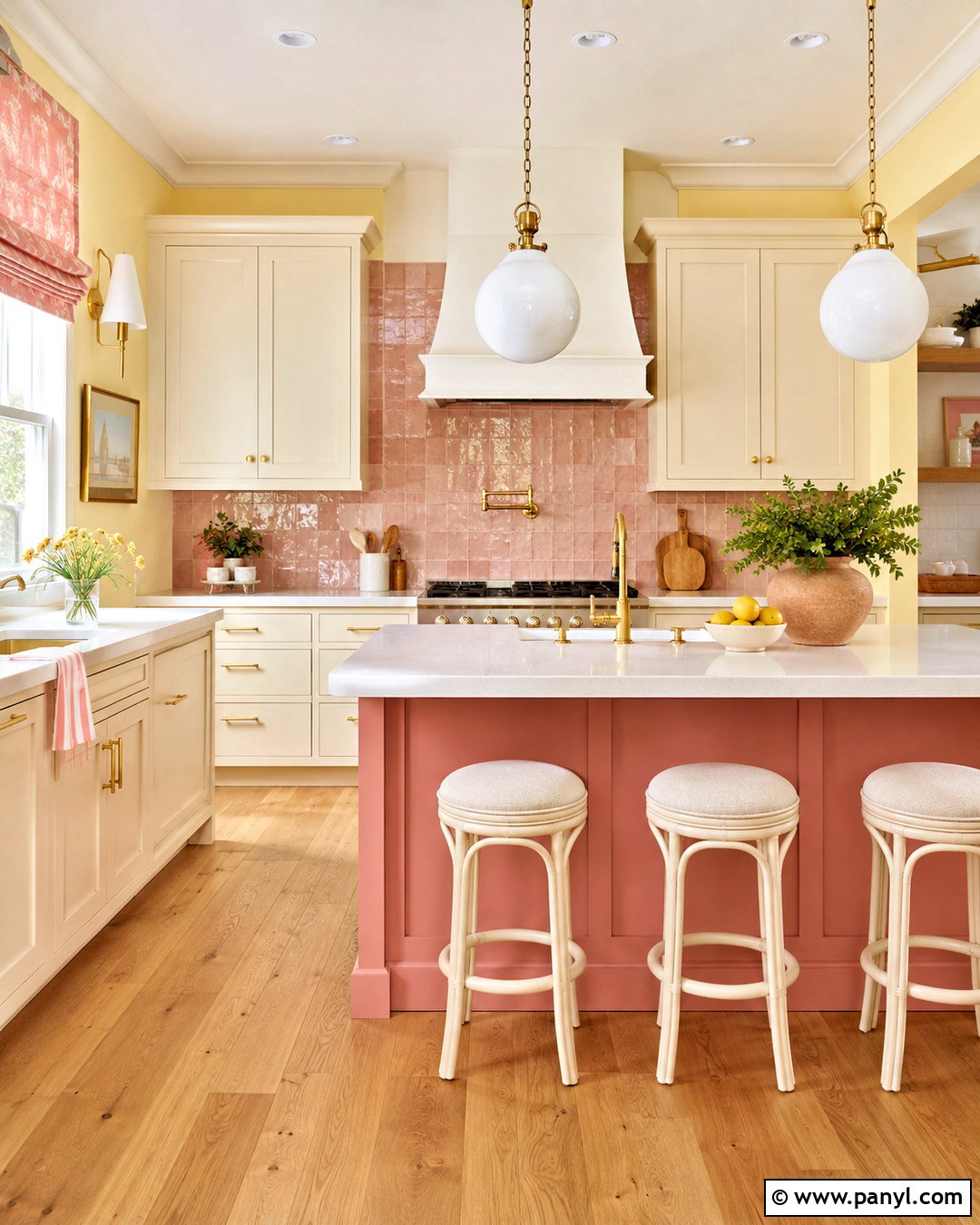 Pastel Yellow Kitchen Walls With Pink Accents - 20 pastel yellow kitchen walls