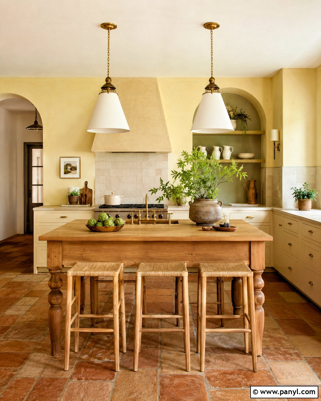 Pastel Yellow Kitchen Walls With Terracotta Floors - 20 pastel yellow kitchen walls