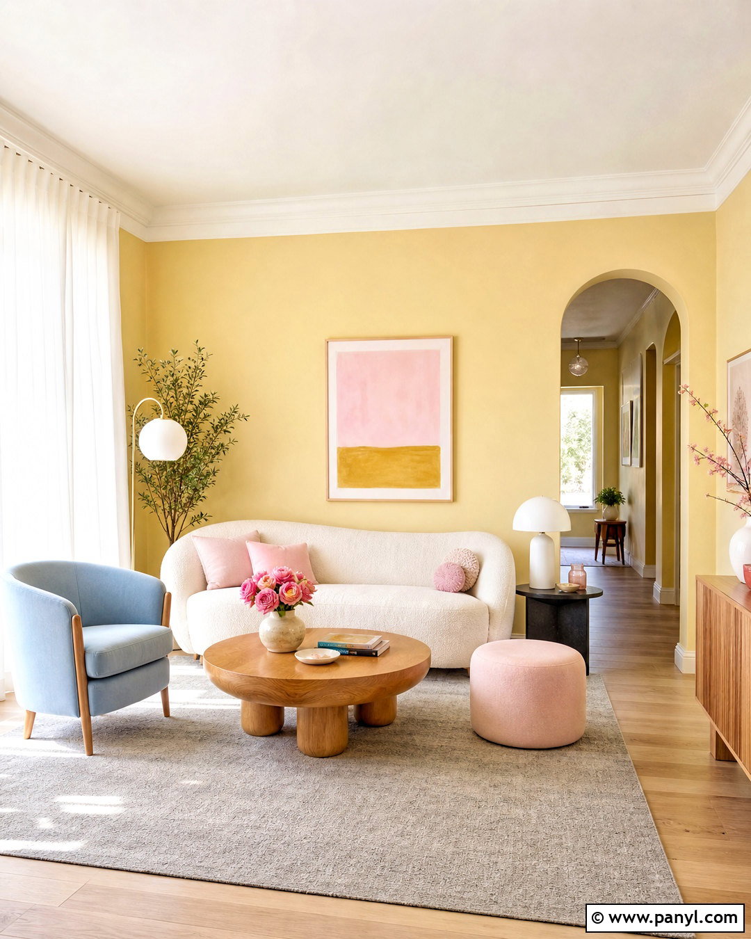 Pastel Yellow Living Room - 20 yellow living room colors