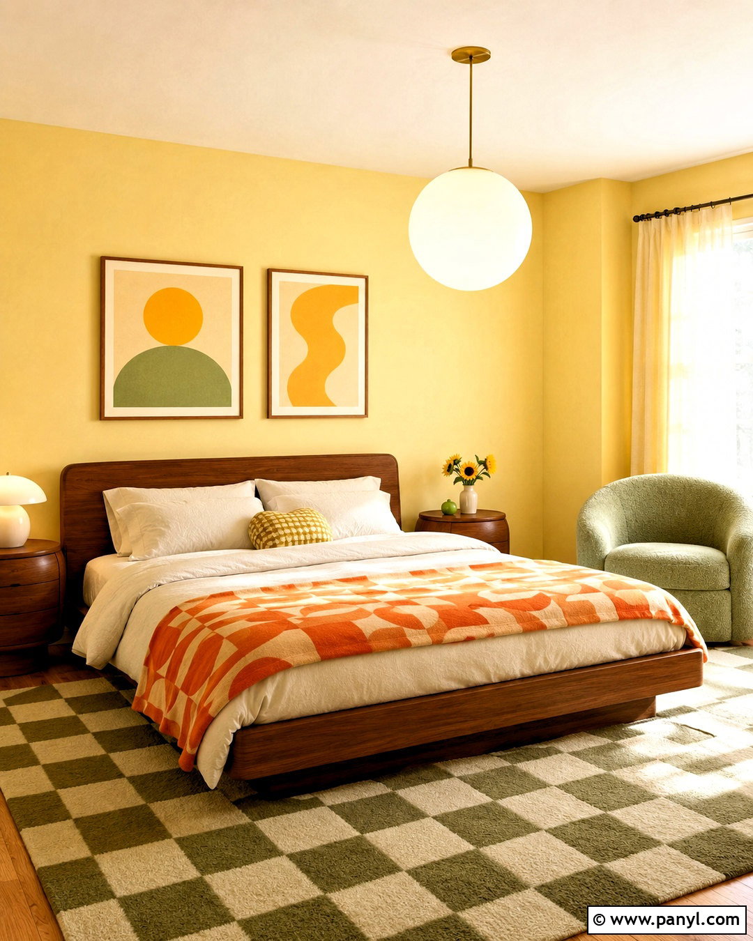 Pastel Yellow Retro Bedroom - 20 pastel yellow room aesthetic ideas