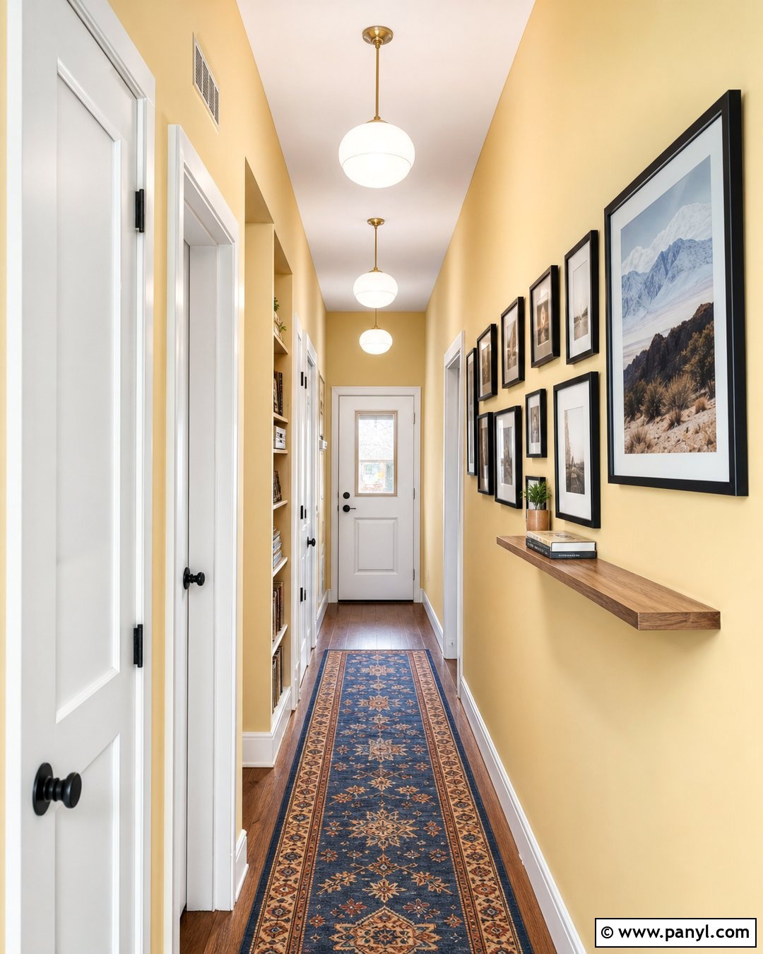 Pastel Yellow Walls In A Narrow Hallway - 30 pastel yellow walls