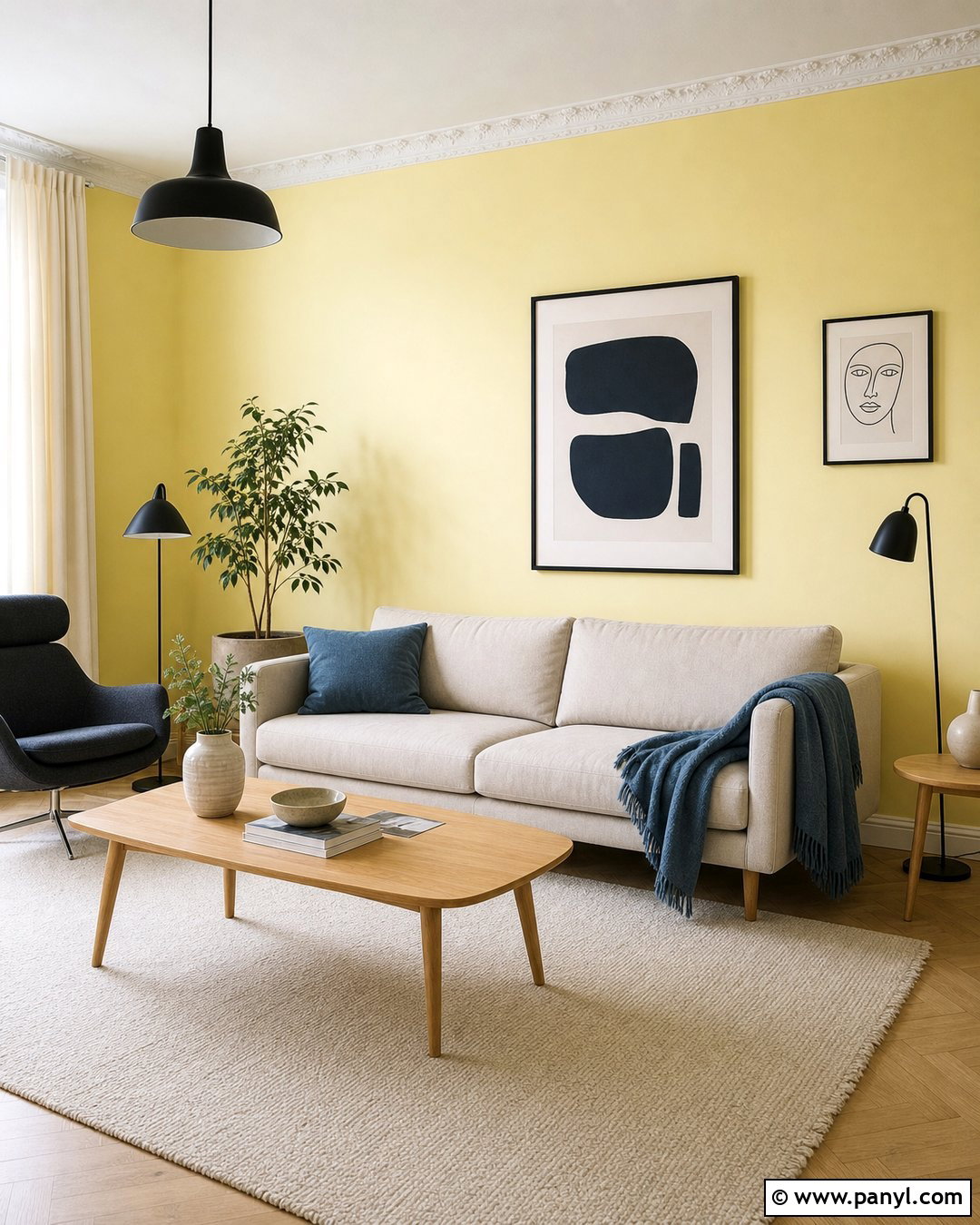 Pastel Yellow Walls In A Scandinavian Room - 30 pastel yellow walls