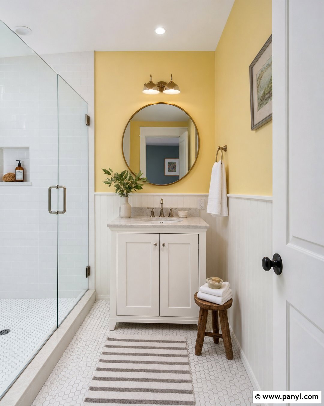Pastel Yellow Walls In A Small Bathroom - 30 pastel yellow walls