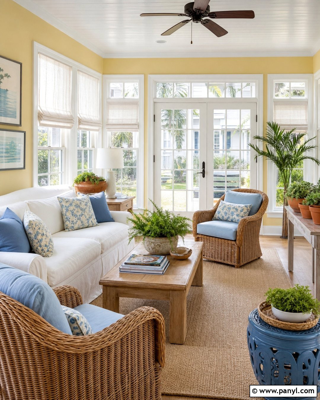 Pastel Yellow Walls In A Sunroom - 30 pastel yellow walls